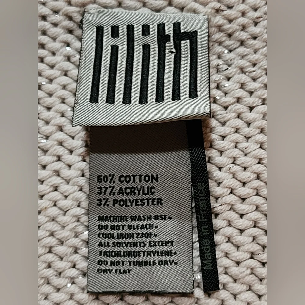 Lilith Paris Distressed Knit Cardigan Cream Avant Garde Cotton Blend XS - Picture 7 of 7